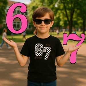 Tricou SIX SEVEN 67 Sah Retro, din bumbac 100%, tricou negru, Copii | Dama | Barbat - Img 2