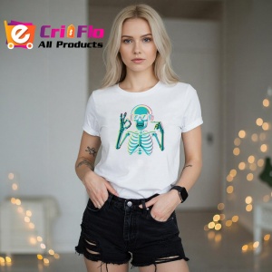 Tricou SIX SEVEN 67 Skeleton Cool Neon, din bumbac 100%, tricou alb, Copii | Dama | Barbat - Img 3