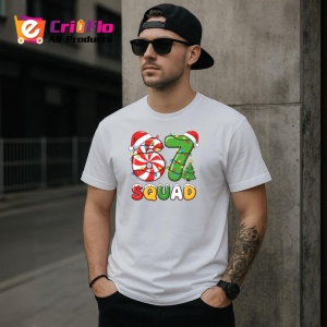Tricou SIX SEVEN 67 Squad Craciun, din bumbac 100%, tricou alb, Copii | Dama | Barbat - Img 3