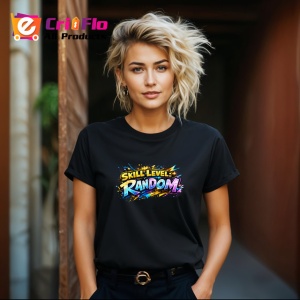 Tricou Skill Level Random Design Gaming Colorat V1, din bumbac 100%, tricou negru Copii | Dama | Barbat - Img 8
