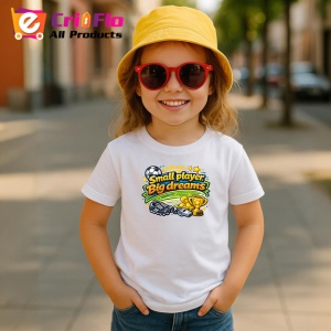 Tricou Small Player Big Dreams Trofeu Fotbal V1, din bumbac 100% , tricou alb pentru Copii | Dama | Barbat - Img 5