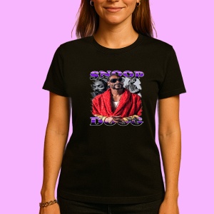 Tricou Snoop Dogg - Red Jacket, muzica Hip-Hop (Gangsta Rap), Dama | Barbat | Copii, Culoare Negru