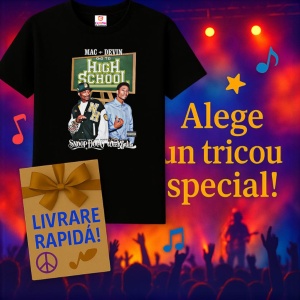 Tricou Snoop Dogg & Wiz Khalifa - Mac and Devin Go to High School, muzica (Comedie / Rap ironic), Dama | Barbat | Copii, Culoare Negru - Img 7