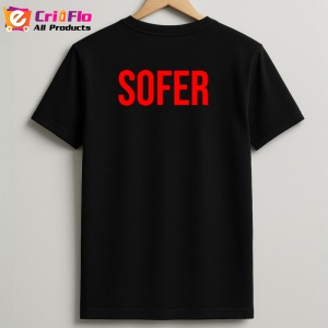 Tricou SOFER , Personalizat | Unisex Dama si Barbat, Negru - Img 2
