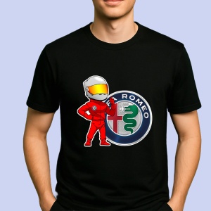 Tricou Sofer Raliu Cu Logo Alfa Romeo | Unisex Dama si Barbat