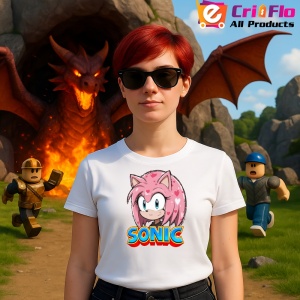 Tricou Sonic Amy - Inimi si Curaj Copii | Dama | Barbat - Img 11