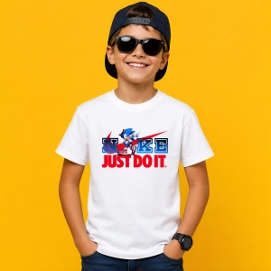 Tricou Sonic Ariciul Albastru Super Viteza Urban Street Design, din bumbac 100% Copii | Dama | Barbat - Img 2