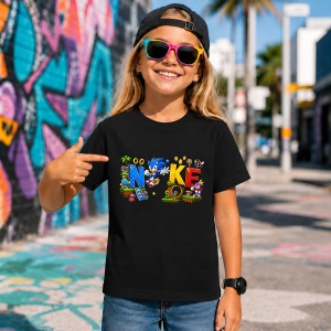Tricou Sonic Green Hill Zone Urban Game Typography, din bumbac 100%, tricou negru, Copii | Dama | Barbat - Img 7
