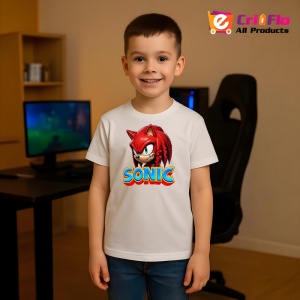Tricou Sonic Knuckles - Furia Rosie Copii | Dama | Barbat - Img 5