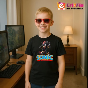 Tricou Sonic Shadow - Saritura Exploziva Copii | Dama | Barbat - Img 5