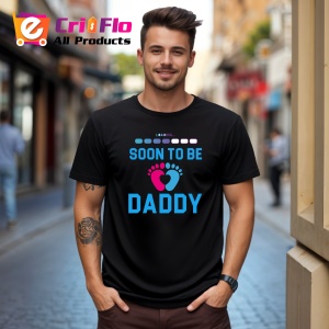 Tricou Soon To Be Daddy Loading, din bumbac 100%, tricou negru, Dama | Barbat - Img 2