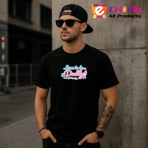 Tricou Soon To Be Daddy Text Albastru Inimi Roz, din bumbac 100%, tricou negru Barbat - Img 3