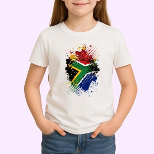 Tricou South Africa Steag Splash Art, Copii | Dama | Barbat - Img 2