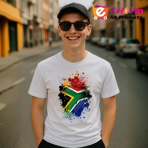 Tricou South Africa Steag Splash Art, Copii | Dama | Barbat - Img 6