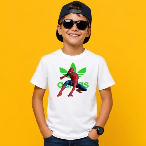 Tricou Spiderman Pozitie Lupta Logo Verde Urban Hero Design, din bumbac 100% Copii | Dama | Barbat - Img 2