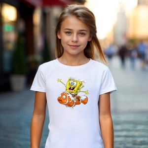 Tricou Sponge & Nemo Tricou Alb - Copii | Dama | Barbat - Img 5