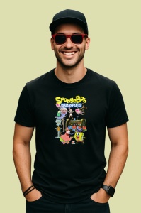 Tricou Spongebob patrick si prietenii in aventuri subacvatice haioase, Copii | Dama | Barbat , tricou negru - Img 4