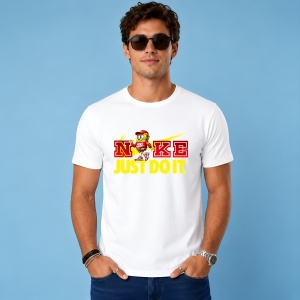 Tricou Spongebob Squarepants Yellow Urban Vibe Logo Rosu, din bumbac 100% Copii | Dama | Barbat - Img 3