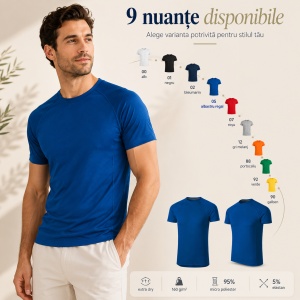 Tricou Sport Bărbați Malfini Destiny 175, 95% Micro Poliester, 5% Elastan, 160 g/m², Extra Dry, Slim Fit, Guler Rotund, Mărimi S 2XL - Img 5