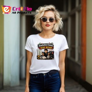 Tricou Statistica Buna Scor Prost Suporter Fotbal V1, din bumbac 100% , tricou alb pentru Copii | Dama | Barbat - Img 8