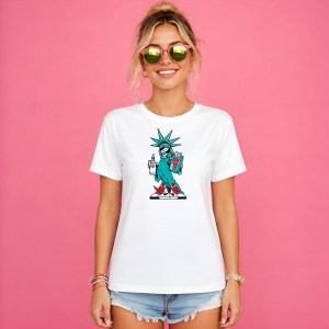 Tricou Statuia Libertatii Stil Graffiti Urban Street Art Turcoaz, din bumbac 100% Copii | Dama | Barbat