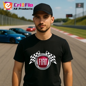 Tricou Steaguri Cu Logo Fiat | Unisex Dama si Barbat - Img 2