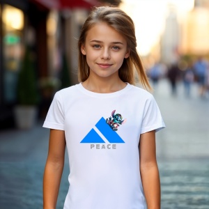 Tricou Stictch Peace Tricou Alb - Copii | Dama | Barbat - Img 4