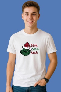 Tricou Stink Stank Stunk Grinch, din bumbac 100%, tricou alb, Copii | Dama | Barbat - Img 2