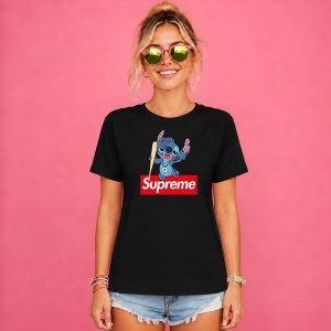 Tricou Stitch Bboy Style Cu Bata Baseball Urban Red Box Logo, din bumbac 100%, tricou negru, Copii | Dama | Barbat - Img 2