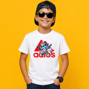 Tricou Stitch Hip Hop Rebel Urban Red Street Fashion, din bumbac 100% Copii | Dama | Barbat - Img 2