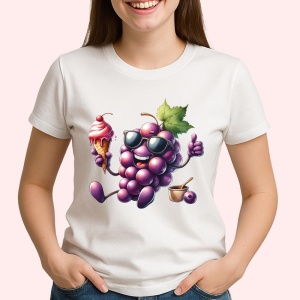 Tricou Strugure amuzant de vara cu inghetata, Fructe, Copii | Dama - Img 2