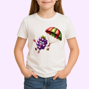 Tricou Strugure amuzant de vara cu parasuta, Fructe, Copii | Dama