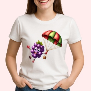 Tricou Strugure amuzant de vara cu parasuta, Fructe, Copii | Dama - Img 2