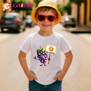 Tricou Strugure amuzant de vara summer, Fructe, Copii | Dama - Img 3