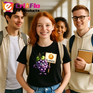 Tricou Strugure amuzant de vara super erou, Fructe, Copii | Dama, culoare negru - Img 10