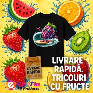 Tricou Strugure amuzant de vara surfing, Fructe, Copii | Dama, culoare negru - Img 12