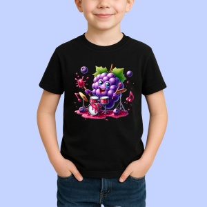 Tricou Strugure amuzant de vara tobosar, Fructe, Copii | Dama, culoare negru
