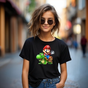 Tricou Super Mario Dragon Winner Tricou Negru - Copii | Dama | Barbat - Img 4