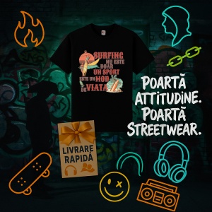 Tricou Surfing nu este doar un sport este un mod de viata Negru, Copii | Dama | Barbat - Img 5