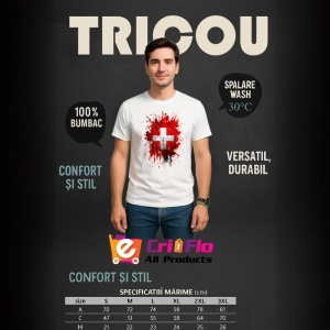 Tricou Switzerland Steag Splash Art, Copii | Dama | Barbat - Img 6