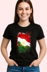 Tricou Tajikistan Steag Splash Art, Copii | Dama | Barbat, culoare negru - Img 5