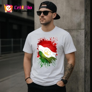 Tricou Tajikistan Steag Splash Art, Copii | Dama | Barbat, culoare negru - Img 8