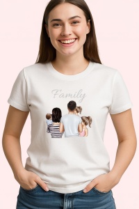 Tricou Tata Copil Ilustratie V2, din bumbac 100%, tricou alb, Dama | Barbat - Img 2
