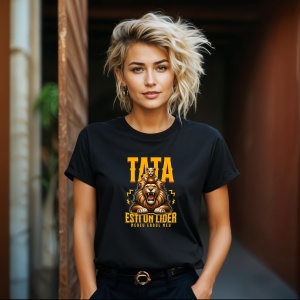 Tricou Tata esti un lidere, Mereu Eroul meu Negru, Copii | Dama | Barbat - Img 13