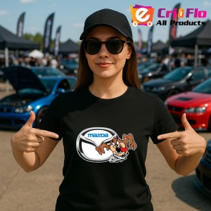 Tricou Tazz Cu Vartej Cu Logo Mazda | Unisex Dama si Barbat