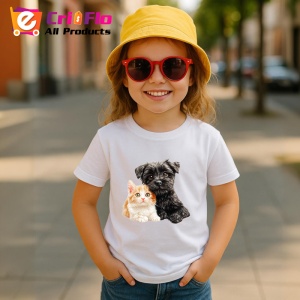 Tricou Terrier negru si pisica portocalie legatura sincera Copii | Dama | Barbat Barbat - Img 14