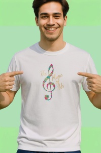 Tricou The Music Of Us Clef Floral, Copii | Dama | Barbat, culoare negru - Img 3