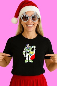 Tricou Toy Story Buzz Lightyear Cu Extraterestru Si Soseta, din bumbac 100% Copii | Dama | Barbat