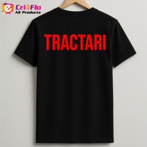 Tricou TRACTARI, Personalizat | Unisex Dama si Barbat, Negru - Img 2