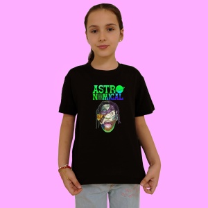 Tricou Travis Scott Astronomical Joker, muzica POP, Dama | Barbat | Copii, Culoare Negru - Img 2